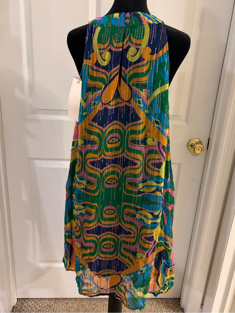 Ciebon halter style keyhole front vibrant lined party dress pockets large NWT - Picture 5 of 11